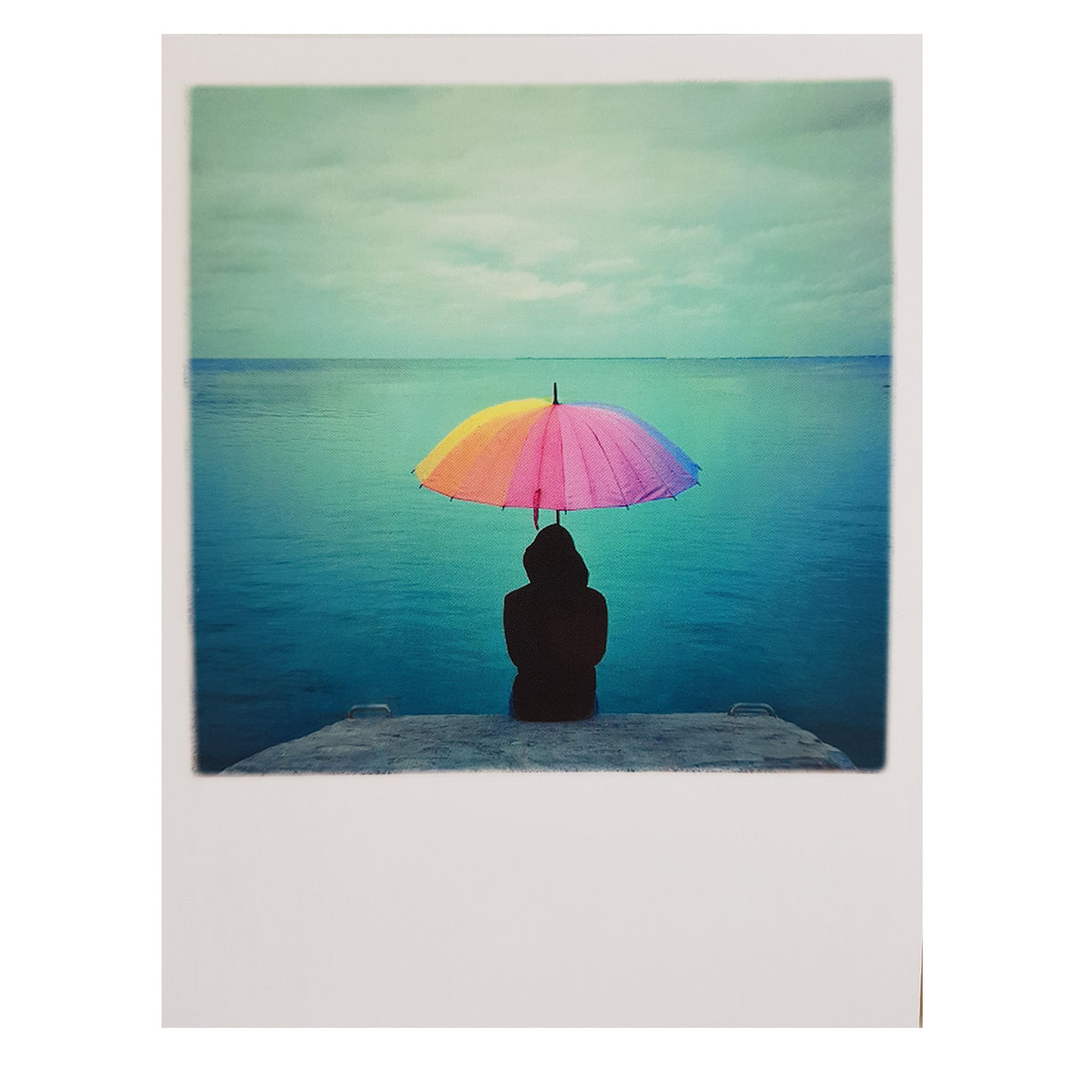 Postkarte &quot;Regenschirm am Wasser&quot;