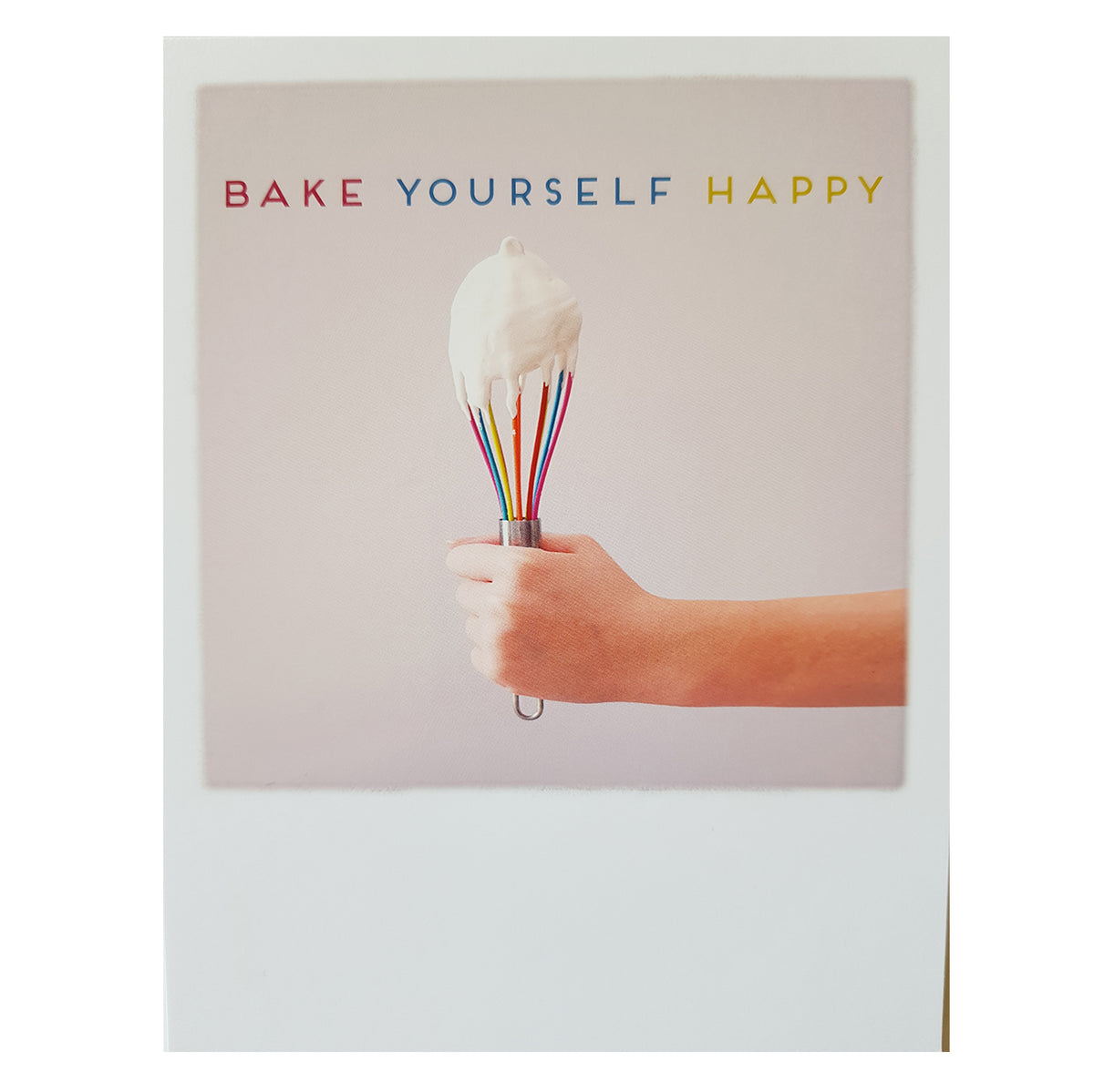 Postkarte &quot;Bake yourself happy&quot;