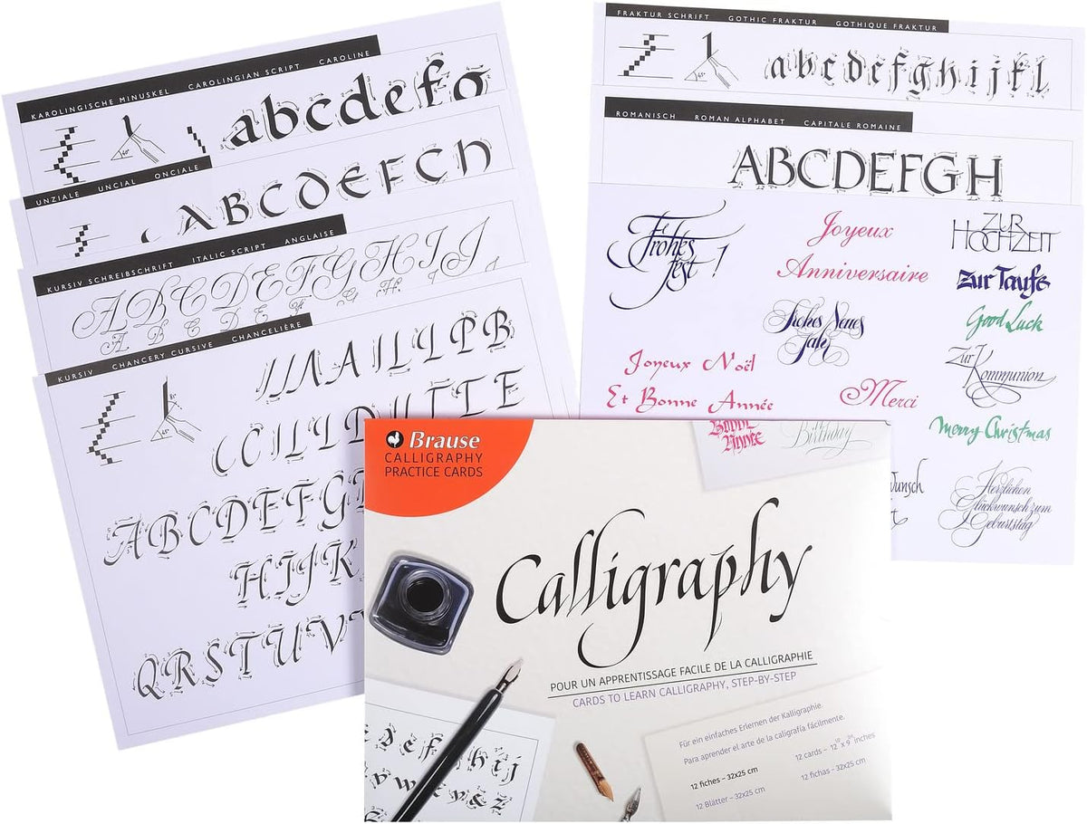 Step-By-Step Übungskarten Kalligrafie